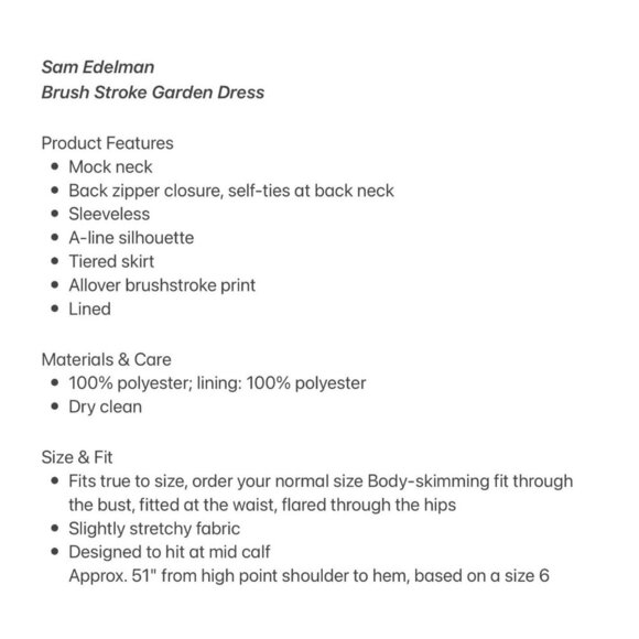 Sam Edelman Size 4 Brushstroke Garden A-Line Mock Neck Midi Dress NWT - Picture 5 of 10